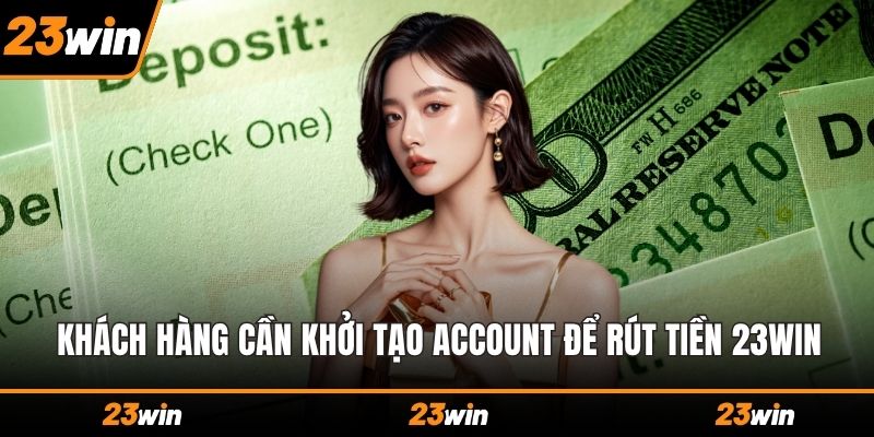 Khách hàng cần khởi tạo account để rút tiền 23WIN